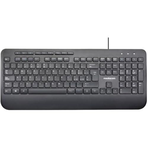 Mediacom Tastiera CX4500 Slim USB Multimediale Ergonomica Nera 118 Tasti 13 Hot Key