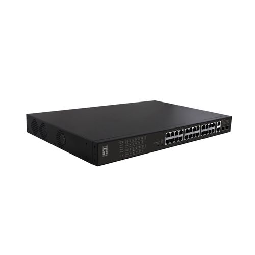 LevelOne FGP-2831 Switch di Rete Non Gestito 28 Porte Fast Ethernet PoE 390W Nero