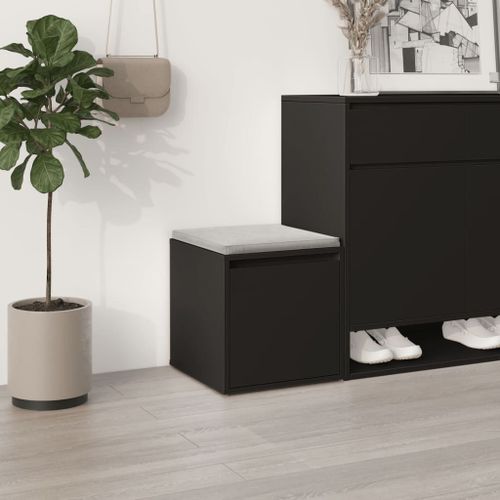 Vidaxl Tiroir Boîte Noir 40,5x40x40 Cm Bois D'ingénierie