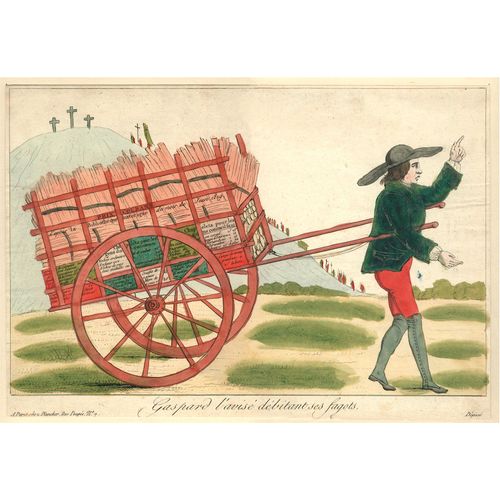Gravure – [Le Colporteur] « Gaspard L'Avisé Débitant Ses Fagots ».