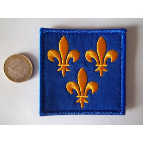 Écusson Patch Badge Drapeau Fleur De Lys France Velcros Mâle Au Dos.