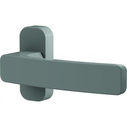 Poignées de porte sur rosaces étroites Quad pour menuiserie aluminium - gris brillant VACHETTE