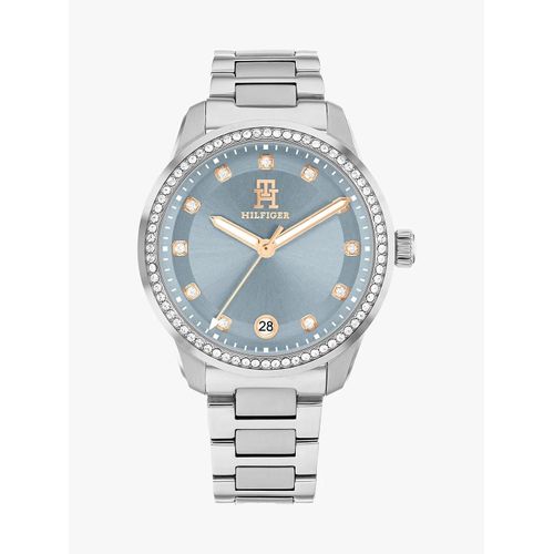 Montre À Cadran Bleu Et Monogramme Th Th85 Crystals Watch/Silver
