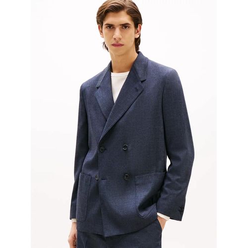 Blazer En Denim De Laine Mélangée Wool Denim Fabric/Blue - 46
