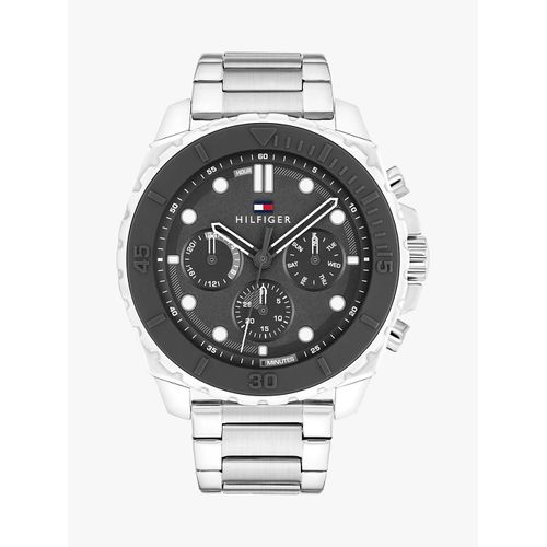 Montre À Maillons Et Lunette En Silicone Gris Morgan Watch/Silver