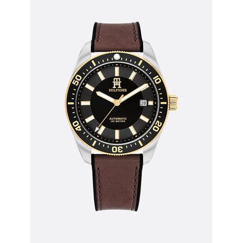 Montre À Bracelet En Cuir Et Monogramme Th Th85 Watch/Brown