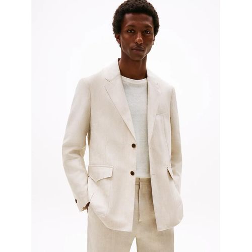 Blazer Boutonnage Droit En Pur Lin 100%Linen Fabric/Beige - 48