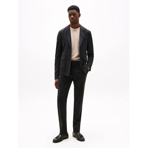 Pantalon En Sergé De Pure Laine À Pinces Pure Wool Twill Fabric/Black - 46