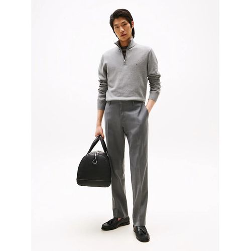 Pantalon En Sergé De Pure Laine À Pinces Pure Wool Twill Fabric/Grey - 56