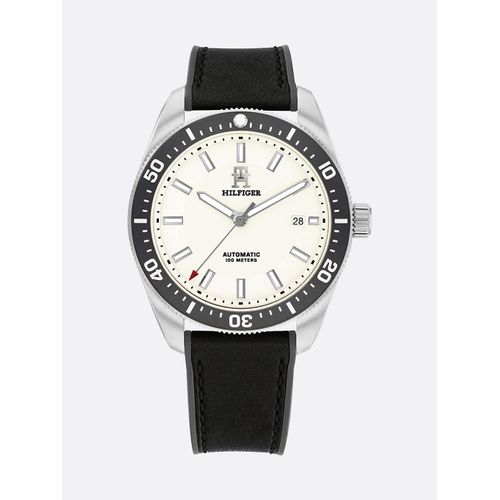 Montre À Bracelet En Cuir Et Cadran Crème Th85 Watch/Black