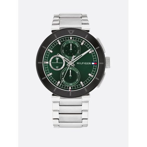 Montre En Acier Inoxydable À Cadran Vert Lorenzo Watch/Silver