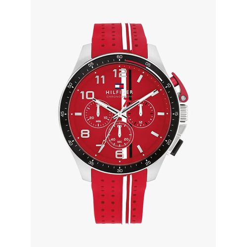 Montre À Chronographe Et Bracelet Rouge Bank Watch/Red