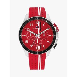 Montre À Chronographe Et Bracelet Rouge Bank Watch/Red