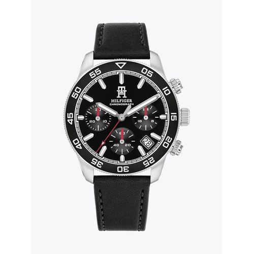 Montre Chronographe À Bracelet En Cuir Noir Th85 Watch/Black