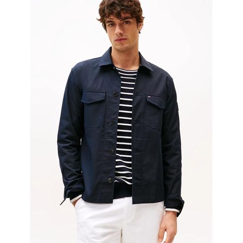 Veste Coupe Standard Boutonnée Cotton Nylon Shirt Jacket/Navy Blue - Xxl