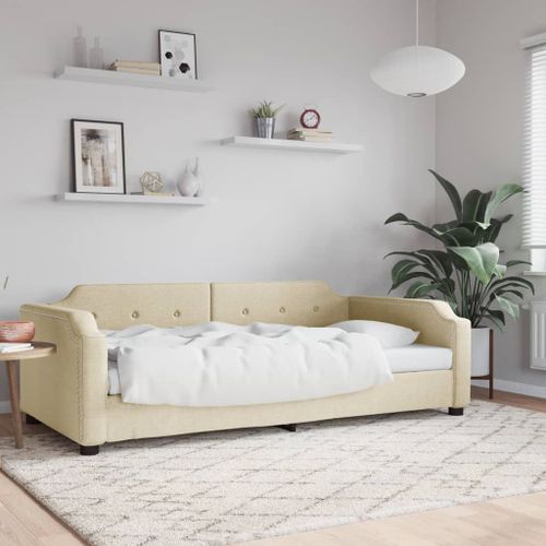 Vidaxl Lit De Repos Crème 100x200 Cm Tissu