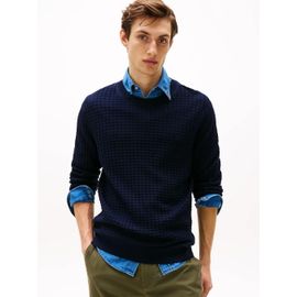 Pull Smart Casual En Seersucker Dc Seersucker Texture Sweater/Navy Blue - Xl