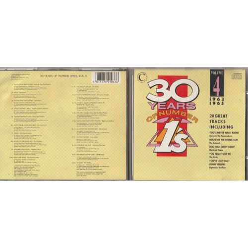 Cd Compilation - 30 Years Of Number'S 1'S 1963-1965 Gerry And The Pacemakers- Animals - Manfred Mann - Kinks- Righteous Brothers- Sandie Shaw- Hollies - Herman'S Hermits - Seachers - 1989