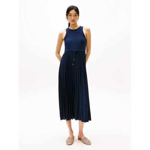 Robe Midi Plissée Sans Manches Rib Tank Pleated Dress Midi Ns/Dark Blue - M