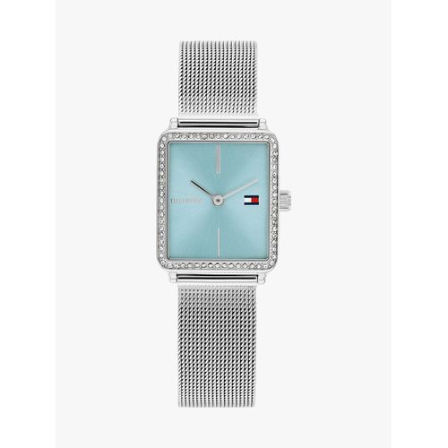 Montre En Maille Milanaise À Cadran Bleu Tea Tank Watch/Silver