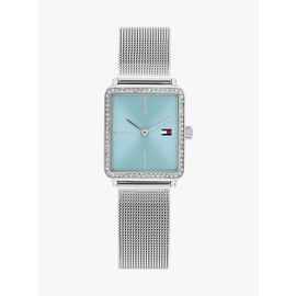 Montre En Maille Milanaise À Cadran Bleu Tea Tank Watch/Silver