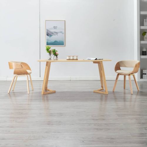 Vidaxl Chaise À Manger Crème Bois Courbé Et Similicuir