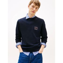 Pull Coupe Standard À Col Ras-Du-Cou Hilfiger Stack Sweatshirt/Desert Sky 654 920 - Xxxl