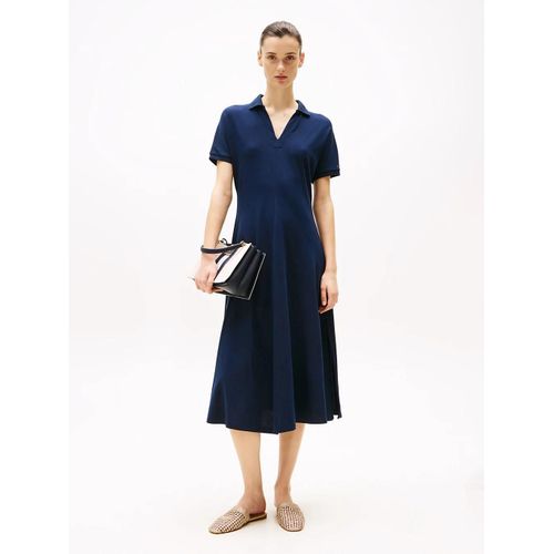 Robe Polo Midi Moulante Et Évasée Lyocell Open-Nk Midi Dress/Dark Blue - M