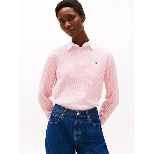 Pull En Maille Torsadée Fine Co Cable Fine Gg C-Nk Ls Swt/Heather Light Pink - Xxxl
