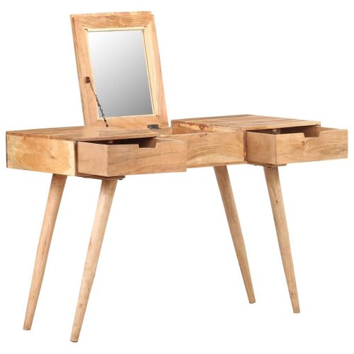 Vidaxl Coiffeuse Avec Miroir 112x45x76 Cm Bois D'acacia Massif