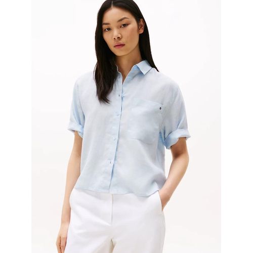 Chemise À Manches Courtes En Lin Décontractée Ess Linen Relaxed S/S Shirt/Sky Blue - 32