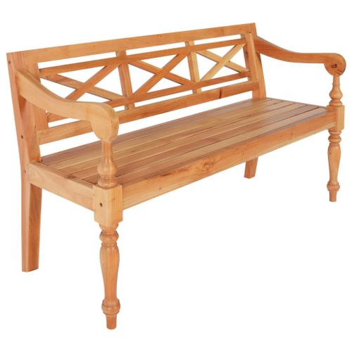 Vidaxl Banc Batavia 123 Cm Bois D'acajou Massif Marron Clair