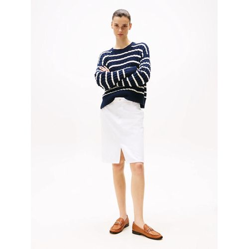 Jupe Midi Blanche En Denim Dnm Knee Straight Skirt Rw White/Optic White - 46