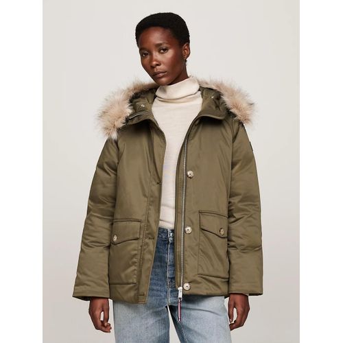 Parka Déperlante Rembourrée À Capuche Padded Parka With Fur/Platinum Olive - M