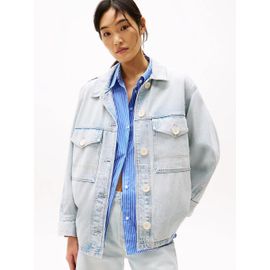 Veste Utilitaire Oversize En Denim Délavé Dnm Oversized Utility Jacket Sky/Sky - 36