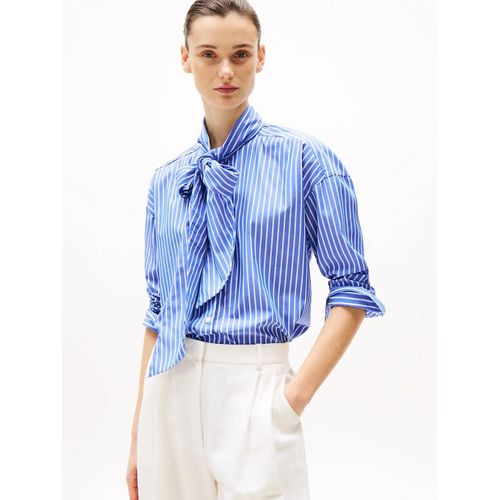 Chemise Coupe Décontractée À N?ud Soft Co Bow Collar Ls Shirt/Stacking Stp/ Verona Blue - 34