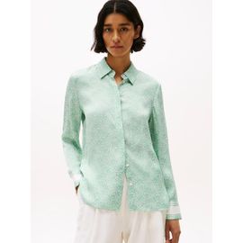 Chemise En Satin Coupe Standard Sateen Regular Ls Shirt/Illustrated Wave/ Fort Green - 38