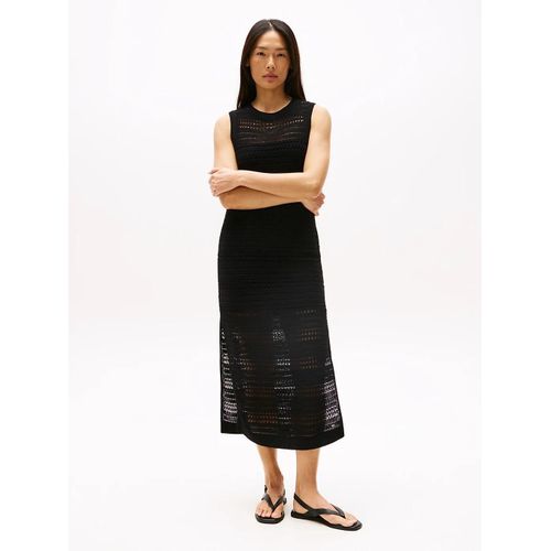 Robe Pull Midi En Crochet Sans Manches Crochet C-Nk Sl Midi Swt Dress/Black - Xxxl