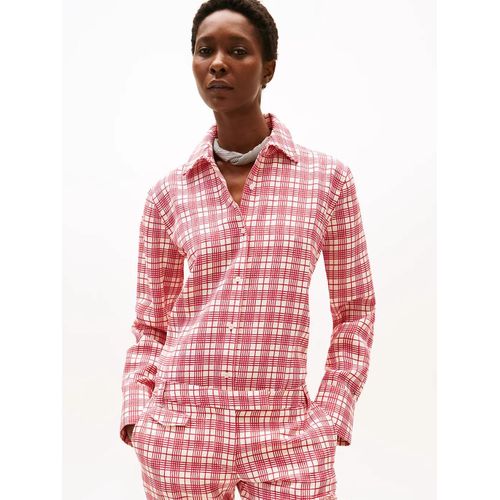 Chemise En Soie Mélangée The Runway Collection Regular Shirt Check/Cream/Red Check - 40