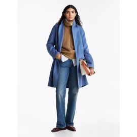 Manteau Ceinturé Double Face À Logo Tamponné Reg Df Wool Belted Coat/Blue - 40