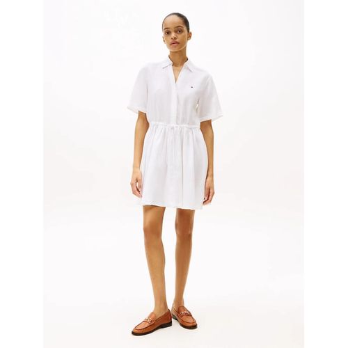Robe Chemise Courte En Pur Lin Ess Linen S/S Short Dress/Optic White - 40