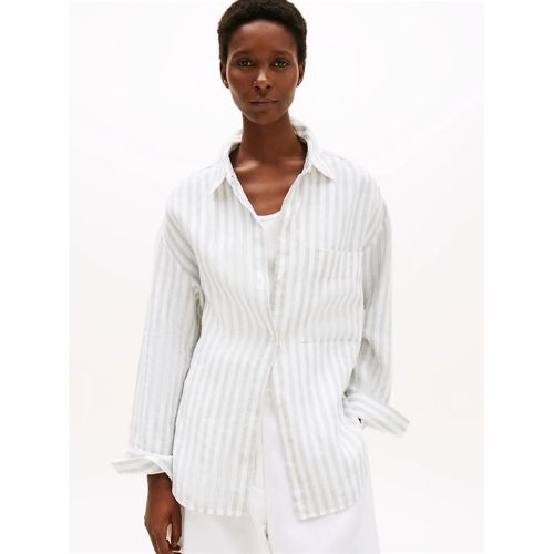 Chemise Oversize En Lin Linen Easy Shirt/Linen Stp/ Cloudy Blue/ Ecru - 44