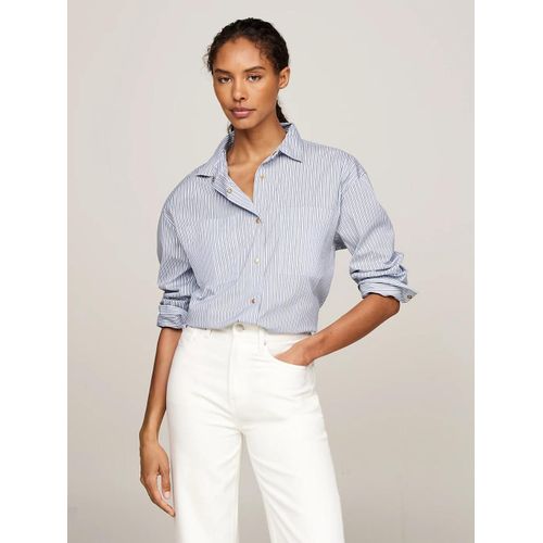 Chemise Oversize Rayée À Poche Plaquée Ivy Stripe Co Mix Loose Shirt/Ivy Stp/ Vessel Blue - Xs-S
