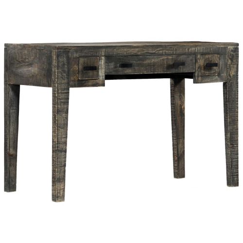 Vidaxl Bureau Noir 110 X 50 X 75 Cm Bois De Manguier Massif