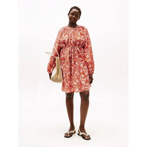 Robe Longueur Midi Curve En Voile Avec Soie Crv Co Silk Voile Knee Dress/Tropical Floral/ Brilliant Orange - 50