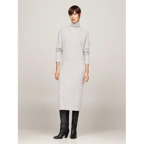 Robe Pull Décontractée Midi Avec Cachemire Wool Cash Roll-Nk Ls Long Dress/Light Grey Htr - M