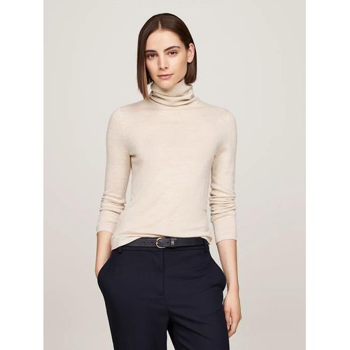 Pull Ajusté En Pure Laine À Col Roulé Merino Roll-Nk Ls Sweater/Classic Beige Heather - Xl