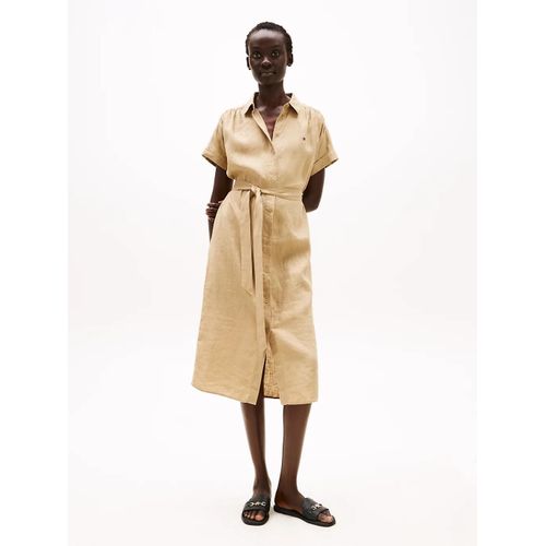 Robe Chemise Midi En Pur Lin Ess Linen S/S Midi Shirt Dress/Camel - 34
