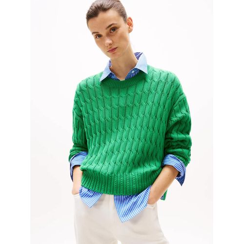 Pull En Maille Torsadée À Col Ras-Du-Cou Soft Co Cable C-Nk Ls Swt/Radiant Green - M