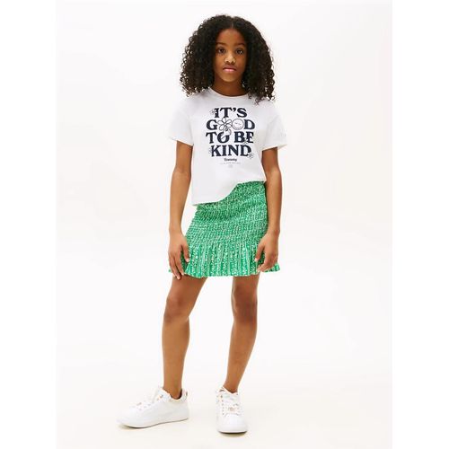 Jupe Smockée À Motif Floral Aop Printed Smock Skirt/Aop Radiant Green - 140 Cm